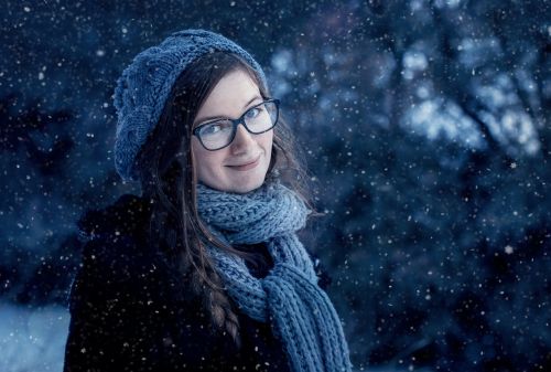 snow joy young woman