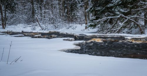 snow winter river