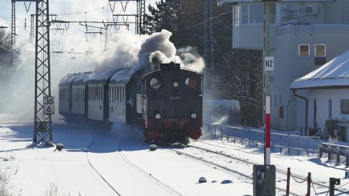 snow winter train