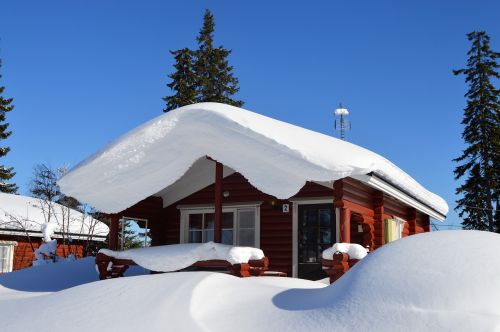 snow winter cottage