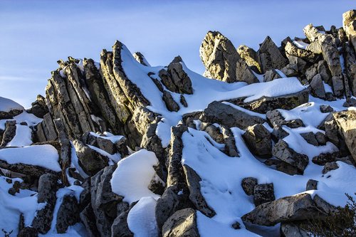 snow  rock  nature