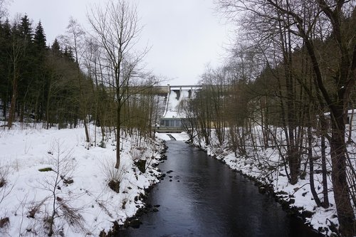 snow  dam  nature