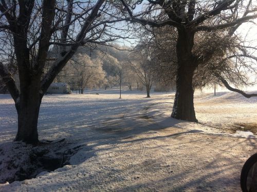 snow scenery farm