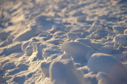 snow chunks mound