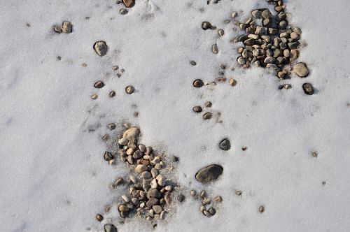 snow gravel rocks