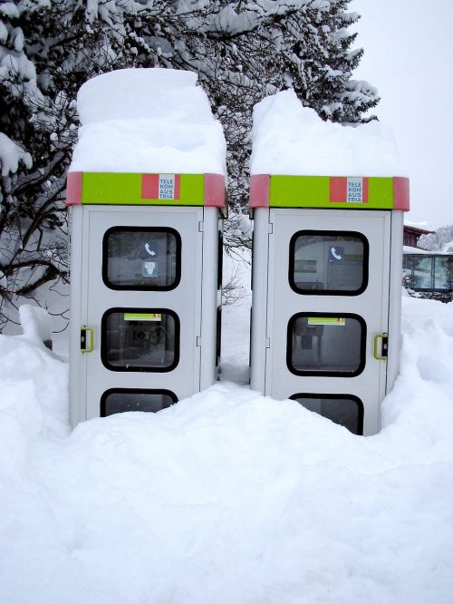 snow phone booth austria
