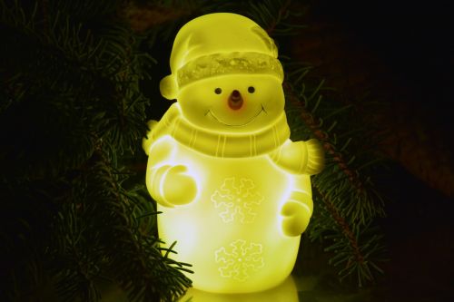 snow man yellow decoration