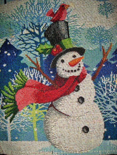 snow man image scarf