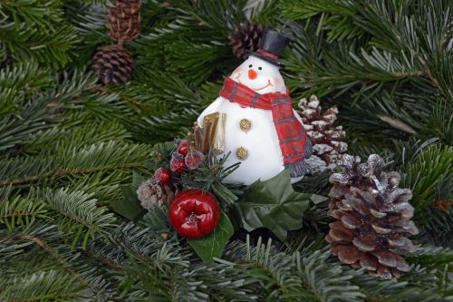 snow man christmas pine cones