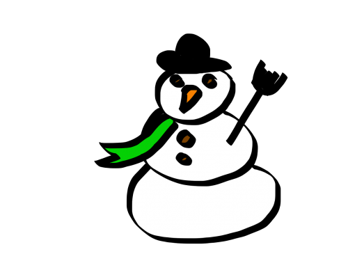 snow man cartoon white
