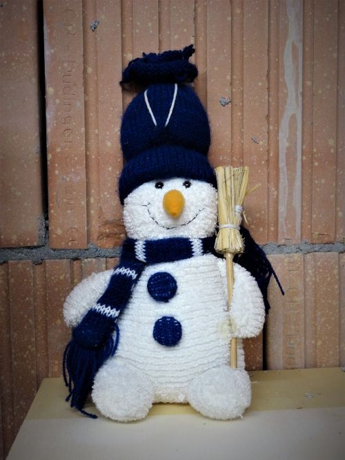 snow man winter knitted