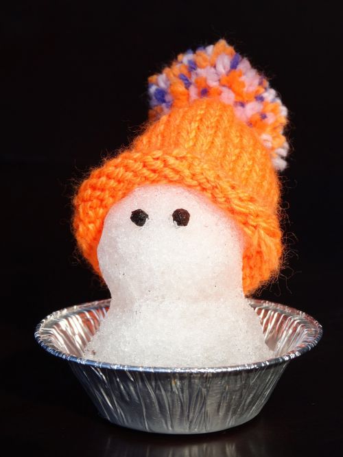 snow man cap orange