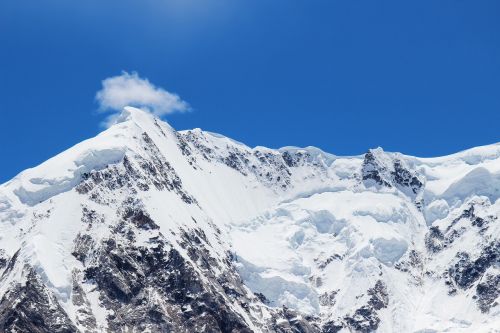 snow mountain blue sky mountain