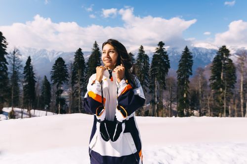 snowboard girl mountains