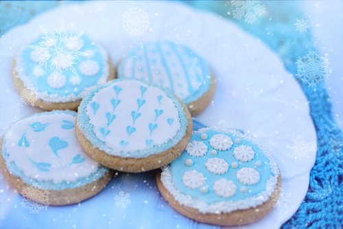 snowflake cookies  winter  cold