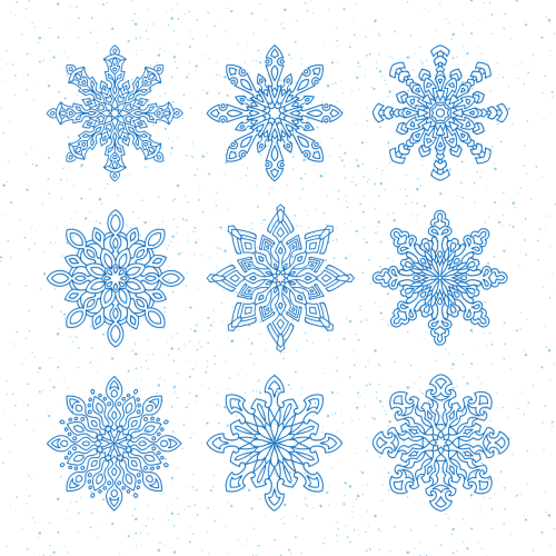 snowflakes vector new year's eve