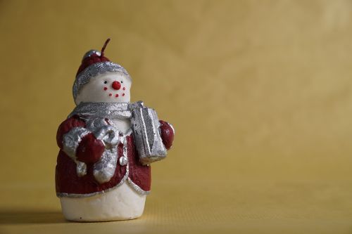 snowman candle merry christmas