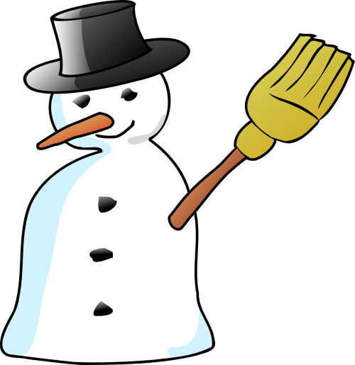 snowman hat broom