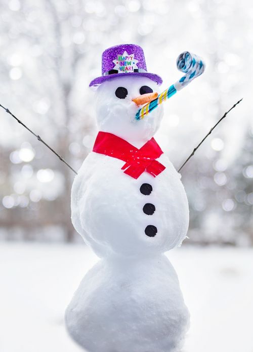 snowman happy new year winter