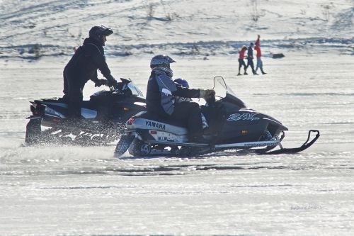 snowmobile winter family day