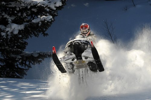 snowmobile  winter  snowy