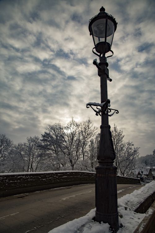 Snowy Street Lamp