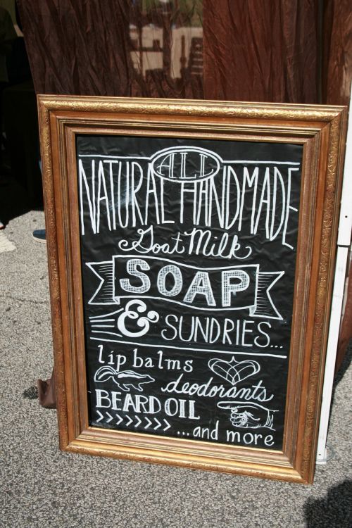 soap sign chalkboard