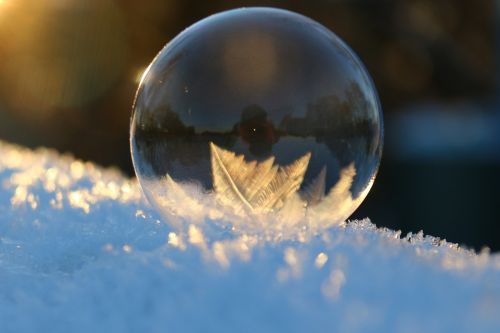 soap bubble crystals winter