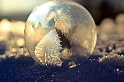 soap bubble frost blister eiskristalle