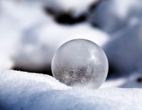 soap bubble frosted winter