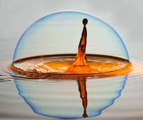 soap bubble drip drop of water