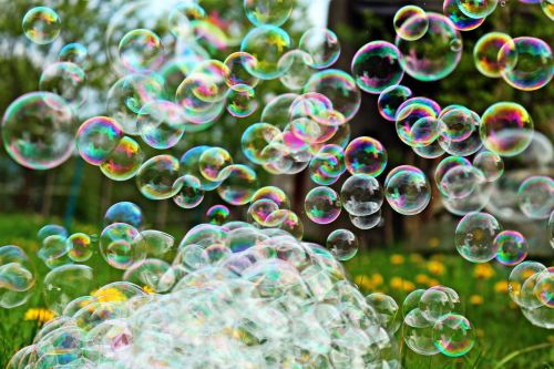 soap bubble spring meadow