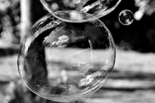 soap bubble black and white huge