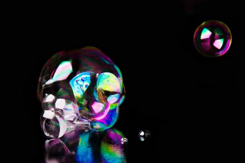 soap bubble still life black