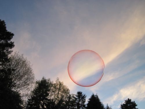 soap bubble shimmer sky