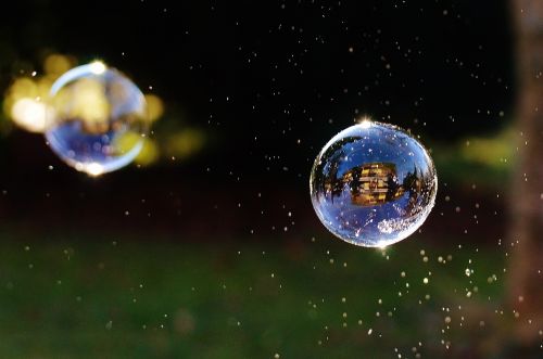 soap bubbles colorful balls