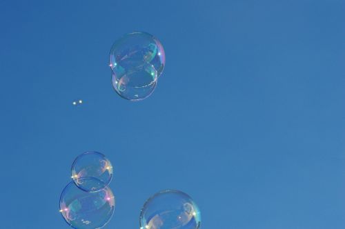 soap bubbles colorful balls