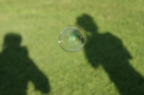 soap bubbles shadow form green