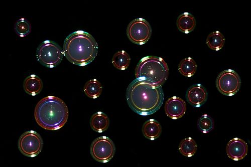 soap bubbles colorful mirroring