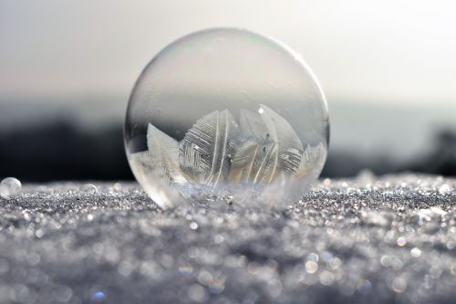 soap bubbles frozen frost