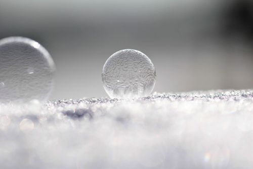 soap bubbles frozen frost