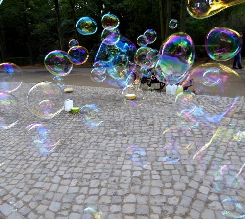 soap bubbles blow colorful