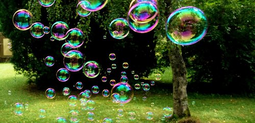 soap bubbles  colorful  flying