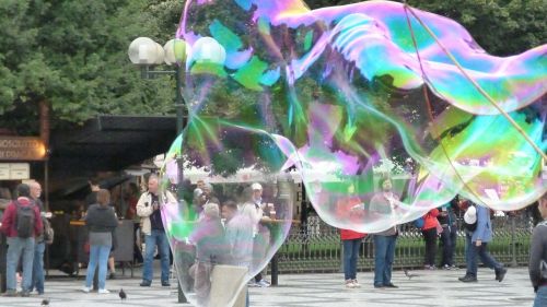 soap bubbles colorful iridescent