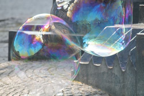 soap bubbles colorful shimmer