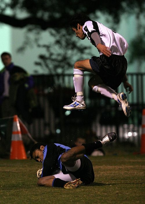soccer player jumping
