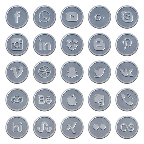 social media icons rubber
