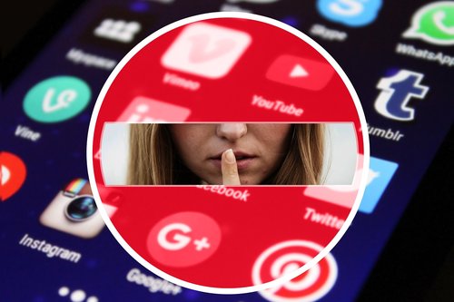 social media  silence  finger