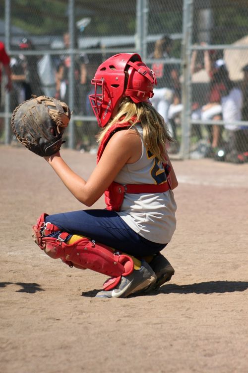 softball catcher girl