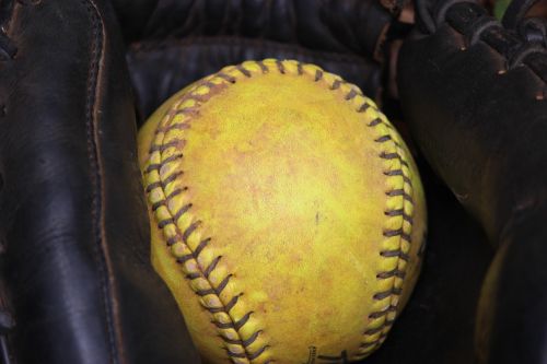 softball glove ball